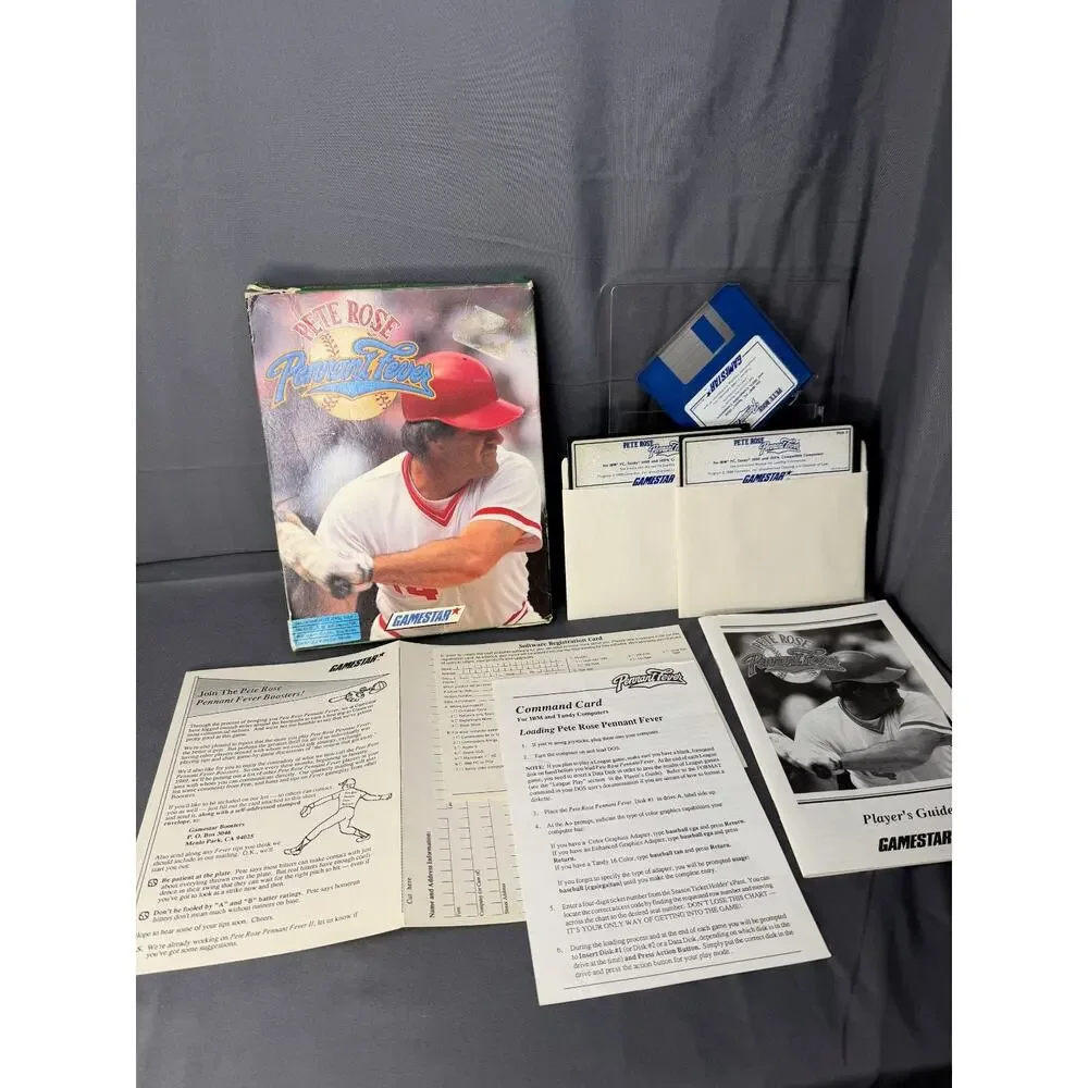 Pete Rose Pennant Fever by Gamestar Vintage Big Box PC IBM 1988 Original Box
